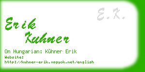 erik kuhner business card